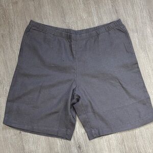 J. Jill Women’s Charcoal Flat Front Linen Shorts size Large Petite